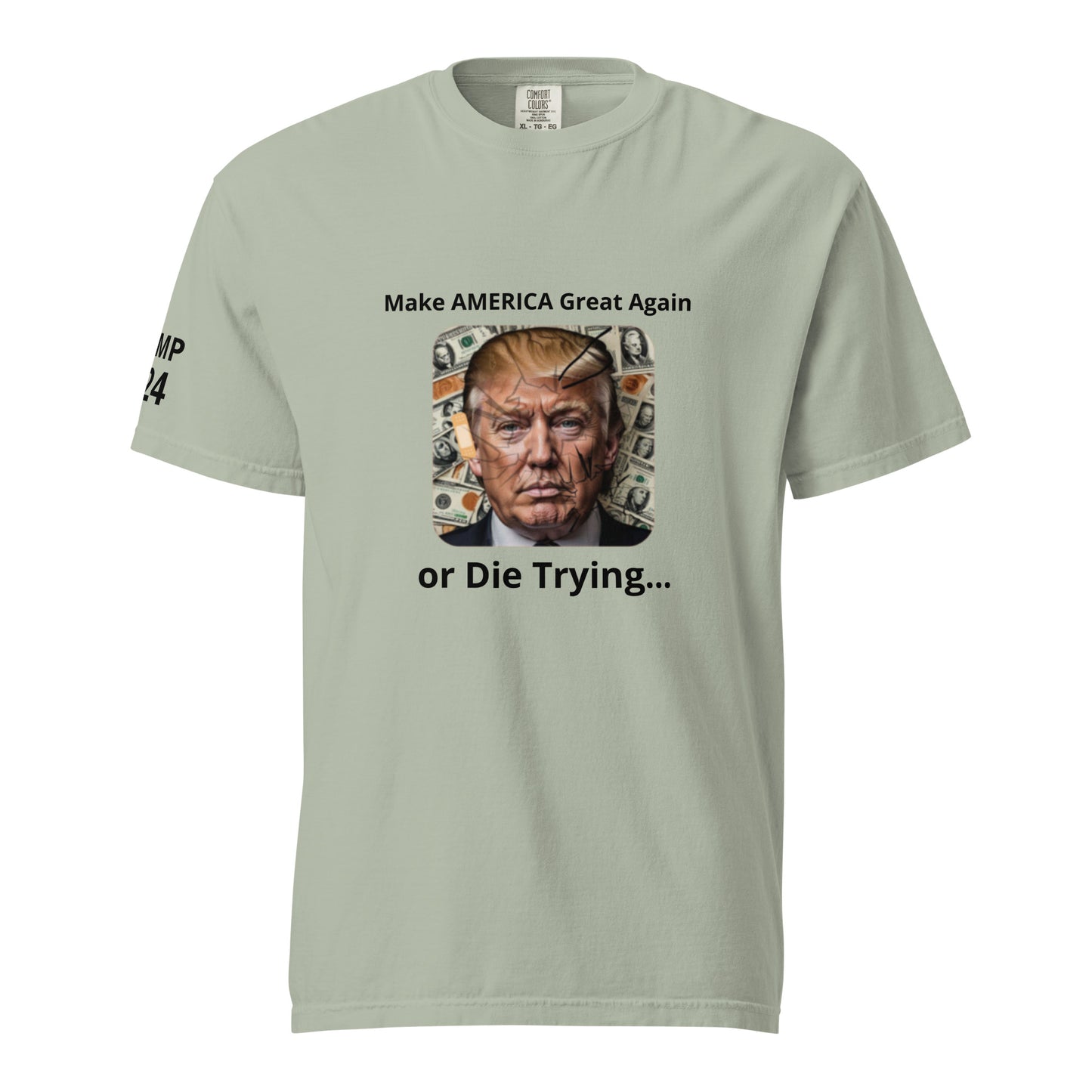 Make America Great Again/2024 Printed on Right Sleeve Unisex Heavyweight t-shirt