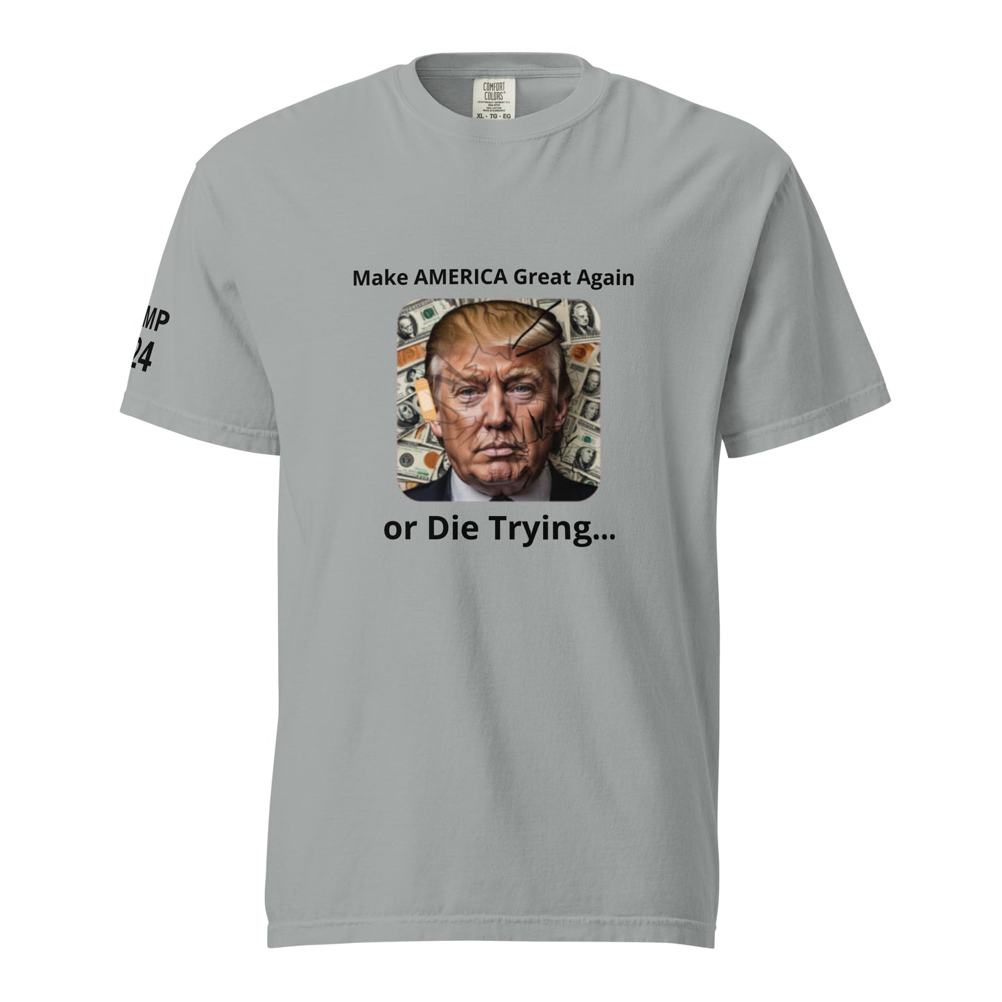 Make America Great Again/2024 Printed on Right Sleeve Unisex Heavyweight t-shirt