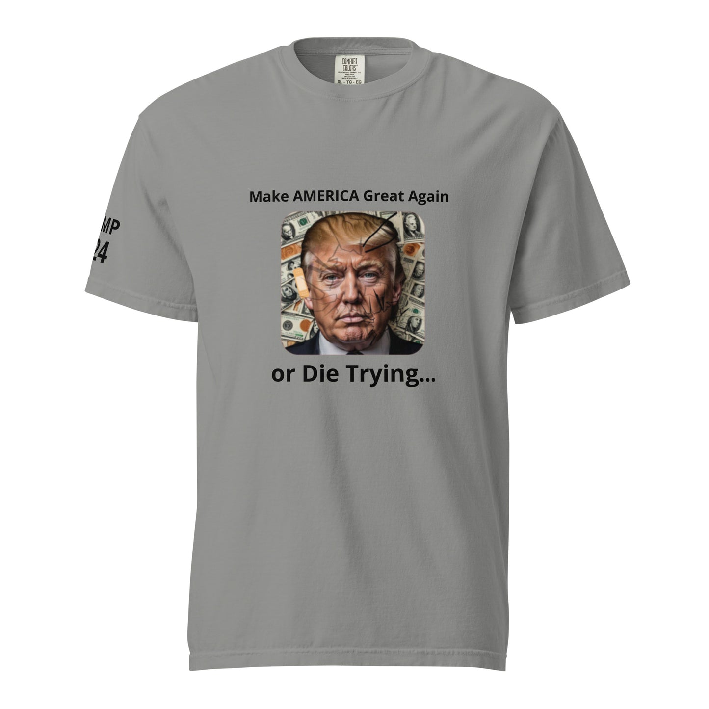 Make America Great Again/2024 Printed on Right Sleeve Unisex Heavyweight t-shirt