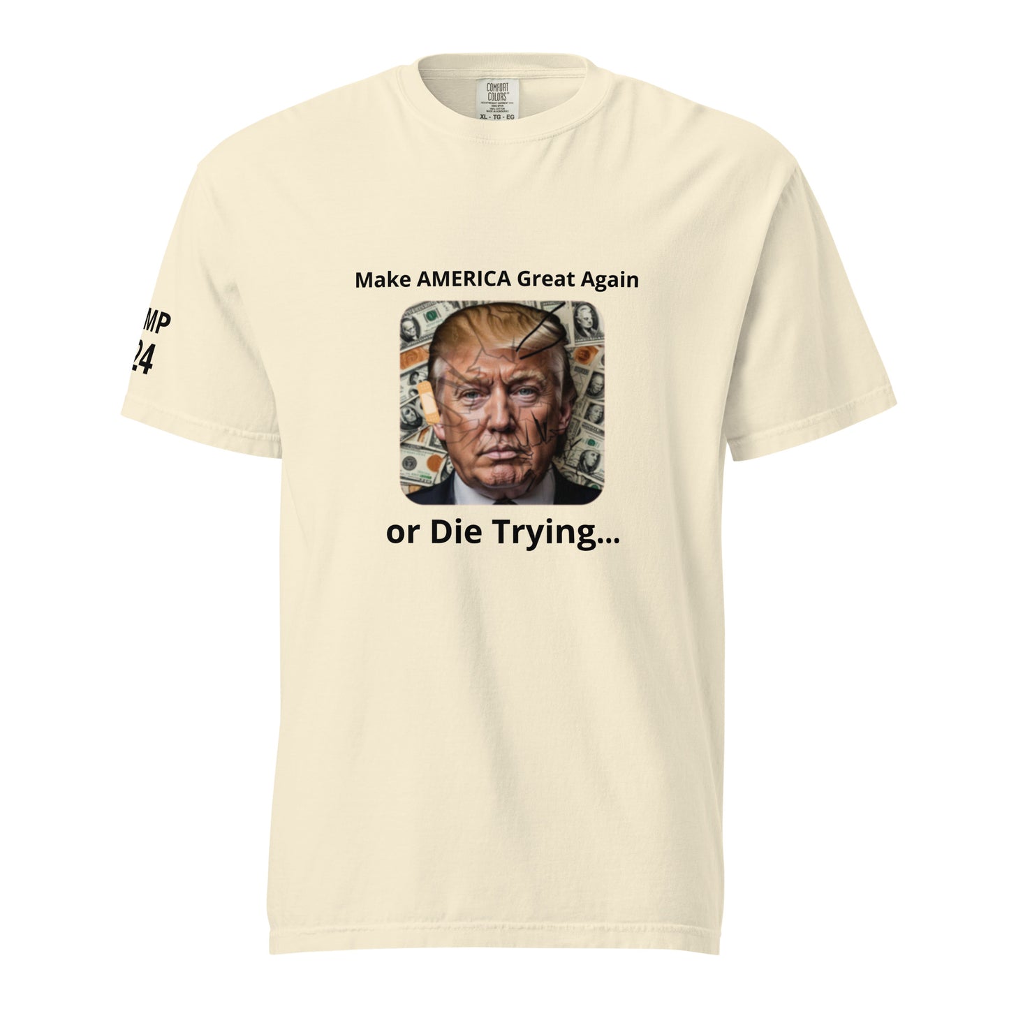 Make America Great Again/2024 Printed on Right Sleeve Unisex Heavyweight t-shirt