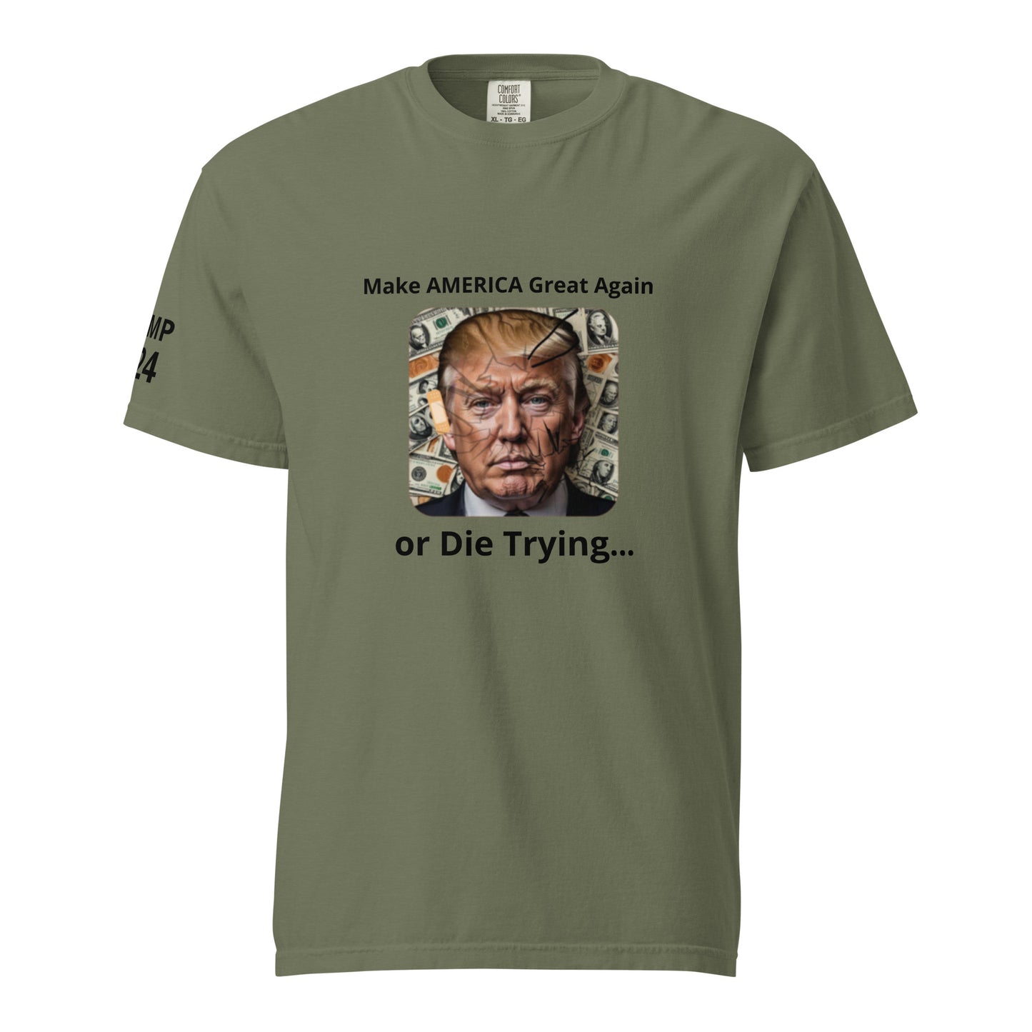 Make America Great Again/2024 Printed on Right Sleeve Unisex Heavyweight t-shirt